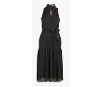 Ambrose cutout metallic crepon midi dress - Black