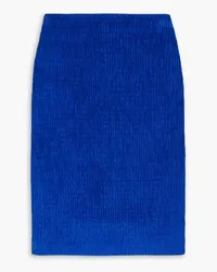 TOVE Emma textured cotton-blend velvet skirt - Blue Blue