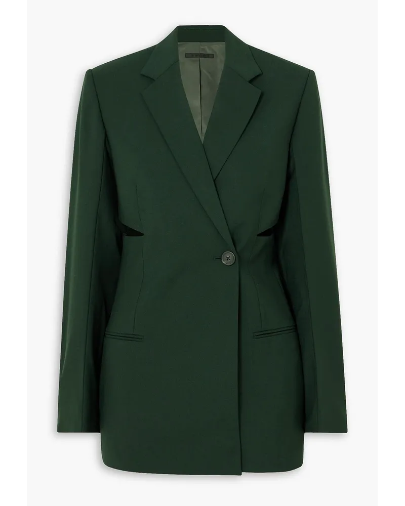 Helmut Lang Slash double-breasted cutout stretch-twill blazer - Green Green