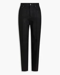 Totême Coated high-rise tapered jeans - Black Black