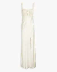 NICHOLAS Nina gathered silk-satin maxi dress - Neutral Neutral