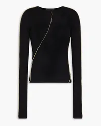 Helmut Lang Ribbed cotton-jersey top - Black Black