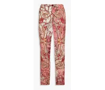 Etere printed satin straight-leg pants - Pink