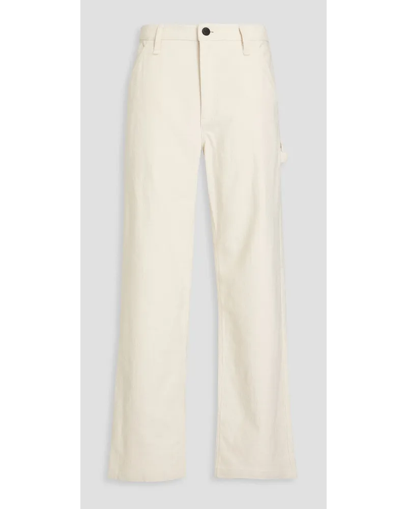 Rag & Bone Cotton and linen-blend bouclé-tweed wide-leg pants - White White