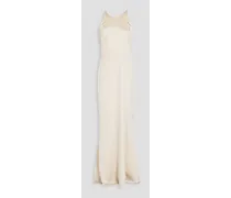 Alice Olivia - Samia silk-blend satin gown - White