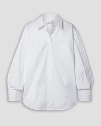 Victoria Beckham Oversized herringbone cotton shirt - White White