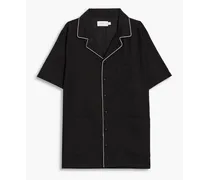 Linen-blend shirt - Black