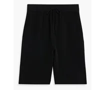 Ribbed cotton-blend shorts - Black