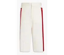 Two-tone cotton-twill shorts - White