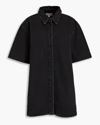 Loulou Studio Sant denim mini shirt dress - Black Black