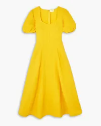 THREE GRACES Nell linen midi dress - Yellow Yellow