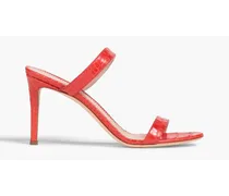 Basic 85 croc-effect leather sandals - Red