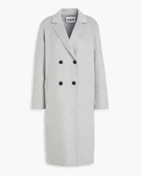 Claudie Pierlot Double-breasted brushed wool-blend felt coat - Gray Gray