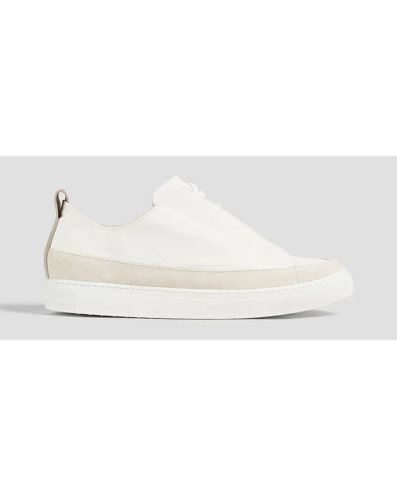James Perse Yosemite Solstice suede-trimmed canvas sneakers - White White