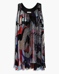 Emilio Pucci Pleated printed crepe de chine tank - Black Black