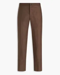 Sandro Slim-fit linen pants - Brown Brown