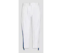 Stretch-cotton twill pants - White