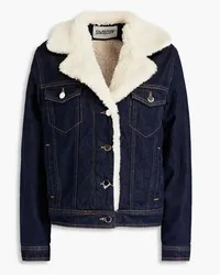 Claudie Pierlot Faux shearling-lined denim jacket - Blue Blue