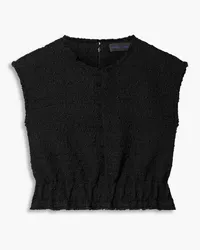 Proenza Schouler Cropped bouclé-tweed top - Black Black