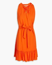 Heidi Klein Ruffle-trimmed woven mini dress - Orange Orange