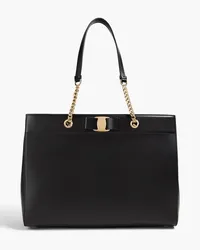 Ferragamo Vara bow-detailed leather tote - Black Black