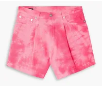 Damon tie-dyed cotton-corduroy shorts - Pink