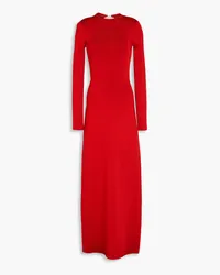 GALVAN Cutout embellished stretch-knit maxi dress - Red Red