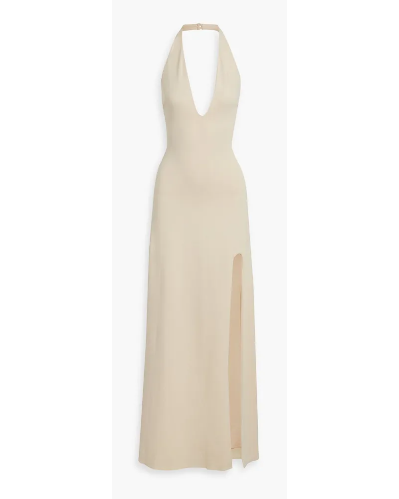 Halston Carina ponte halterneck gown - Neutral Neutral