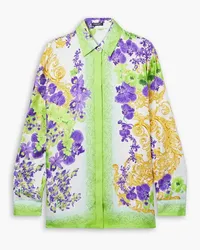 Versace Printed silk-twill shirt - Green Green