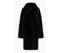 Yves Salomon Double-breasted shearling coat - Blue Blue