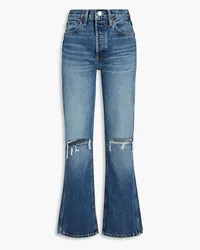 RE/DONE 90s distressed high-rise straight-leg jeans - Blue Blue