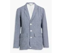 Non-Suit gingham linen blazer - Blue