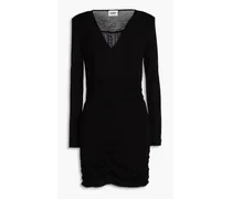 Tauruso ruched wool mini dress - Black