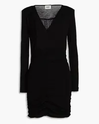 Claudie Pierlot Ruched wool mini dress - Black Black