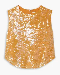 LAPOINTE Sequined crepe tank - Orange Orange