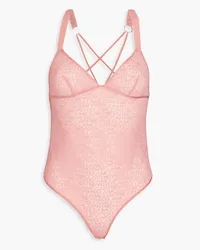 Stella McCartney Embroidered stretch-mesh bodysuit - Pink Pink