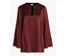 Sandines satin-crepe blouse - Burgundy