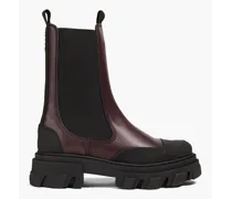 Two-tone leather chelsea boots - Burgundy