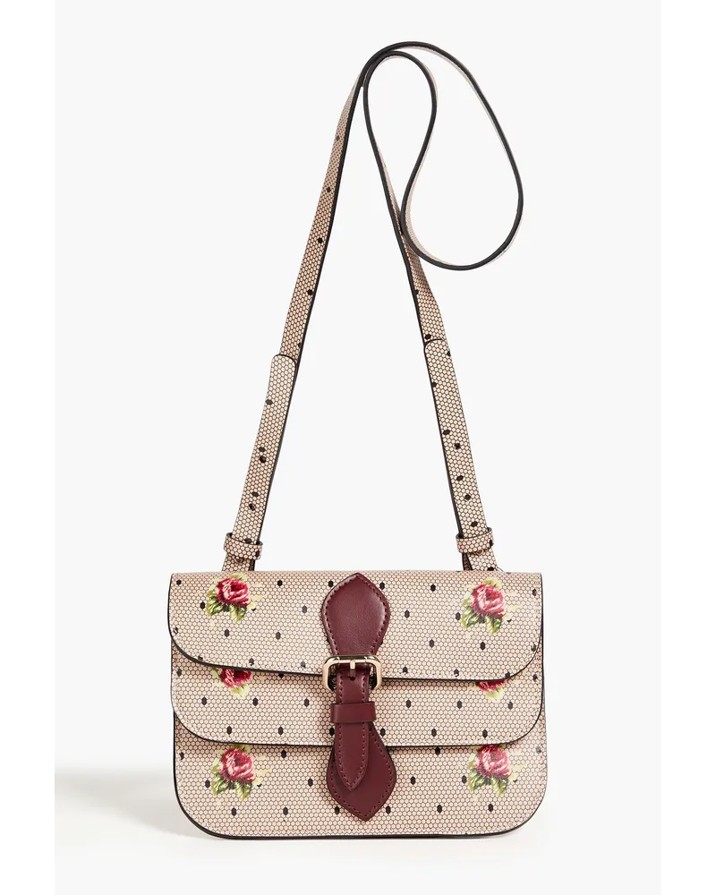 RED Valentino Double Veil floral-print leather shoulder bag - Neutral Neutral