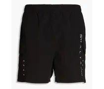 Mid-length logo-print woven swim shorts - Black