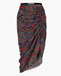 Veronica Beard Ari paisley-print silk-blend jacquard midi skirt - Burgundy Burgundy