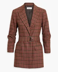 Derek Lam Harrison belted checked woven blazer - Red Red