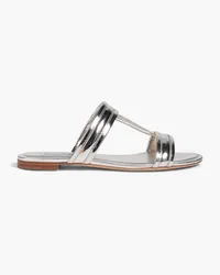 TOD'S Quilted mirrored-leather sandals - Metallic Metallic