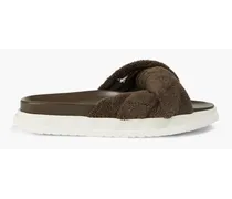 Twisted terry slides - Brown
