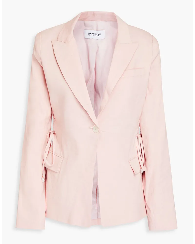 Derek Lam Rhonda lace-up linen-blend blazer - Pink Pink