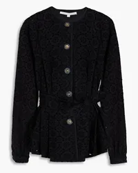 Veronica Beard Kapnos pleated broderie anglaise cotton jacket - Black Black