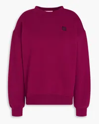 Kitsuné Embroidered cotton-fleece sweatshirt - Purple Purple