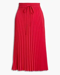 RED Valentino Pleated crepe midi skirt - Red Red