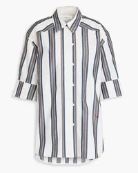 Victoria Beckham Oversized striped cotton-poplin shirt - Blue Blue