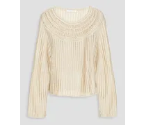 Crocheted sweater - White